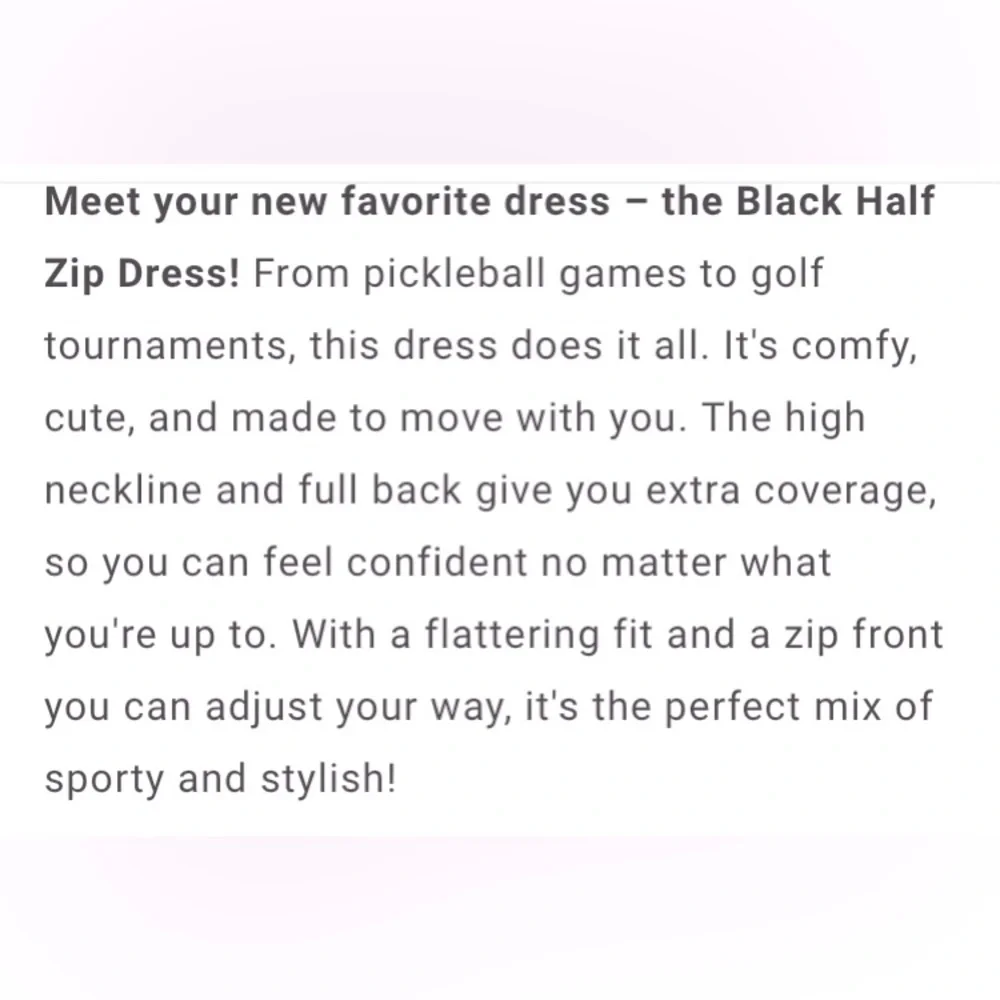 Half-Zip Casual Dress Sporty | Tennis | Everyday | Versatile Stylish | Brand New - Picture 9 of 13